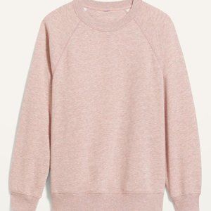 OLD NAVY Woman's Heather Pink Gray Crew Neck French Terry Sweatshirt XL